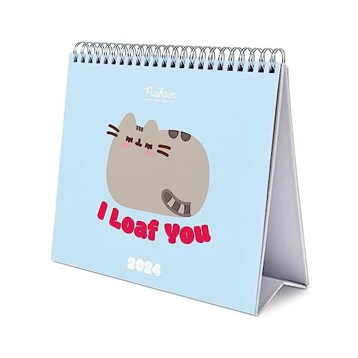 Grupo Erik Calendario 2026 sobremesa Pusheen Purfect Love Collection - Calendario mesa 2026 con base resistente | Calendario escritorio 2026 - Calendario Pusheen 2026
