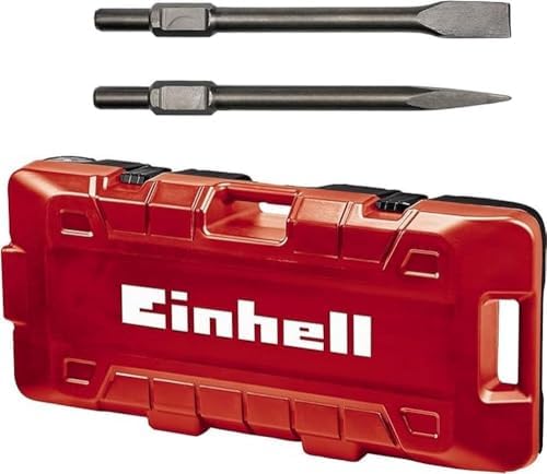 Bild 1 - Einhell 4139130 Abbruchhammer TE-DH 50 (50 J Einzelschlagstärke, SDS Hex Werkzeugaufnahme, Schwingungsgedämpfter, Hauptgriff, Softstart, Inkl. Spitz/Flachmeißel, Trolley), Rot, 1.700 W