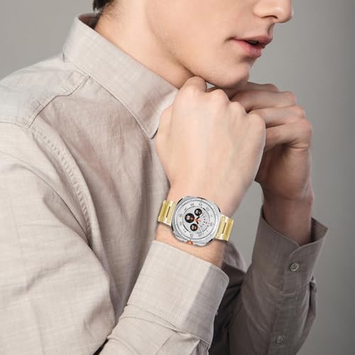 DEALELE Pasek kompatybilny z Samsung Galaxy Watch Ultra 47mm (2025/2024), cienki pasek ze stali nierdzewnej w stylu mechanicznym Iron Man dla Galaxy Watch Ultra 2 / Ultra 47mm dla kobiet i mężczyzn