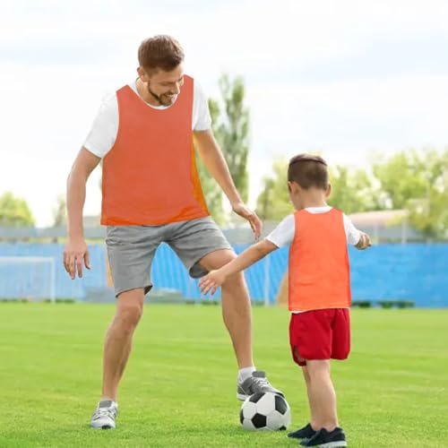 Image of 6 Pack Pinnies Team Practice Vests for Child Youth Teen Adult, Mesh Scrimmage Jersey for Soccer Football Basketball