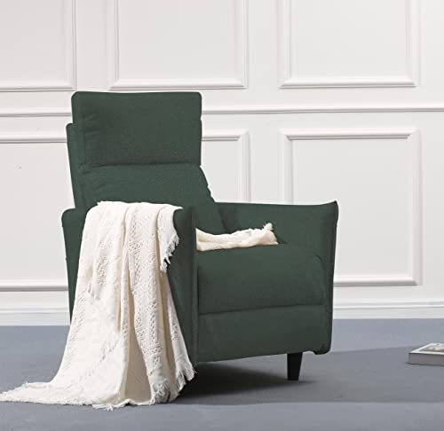 Olimix Push-Back Recliner Living Room Chair Recliner Chair Fabric Small Recliner Single Sofa Home Theater Chairs Reclining Chair Padded Seat Backrest For Adults, Recliner Sofa 19.7” Seat Width (Green) #TOP7