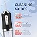 Water-Flosser-Cordless-Teeth-Cleaner Water Dental Flosser with 3 Modes 4 Jets Rechargeable IPX7 Waterproof for Travel Home Braces(Black)