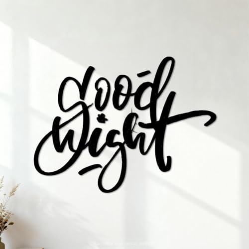Stickers muraux Panneau de communication poli vintage lumineux et carré « Bonne nuit » 38x50.9cm Stickers pour vitres Noir