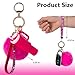 YOU WIZV Mini Stanley Cup Keychain, Mini Tumbler Chapstick Holder, Puff Ball for Women Girls Bag Purse Handbag Backpack（Hot pink Keychain）