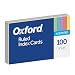 Oxford Ruled Color Cards, 5" x 8", Assorted Colors, 100 Per Pack (35810)