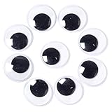 20 Stück Selbstklebende Wackelaugen gross 50mm Kulleraugen Selbstklebend Kunststoff Augen zum Basteln Puppe Augen Schwarze Bastelaugen groß big Wiggle Googly eyes für DIY Kunsthandwerk Dekoration