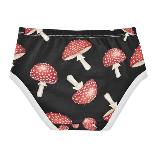 Spotted Mushrooms Black Undies for Toddler Girls, Underwear Girls, 2T–8 Years2