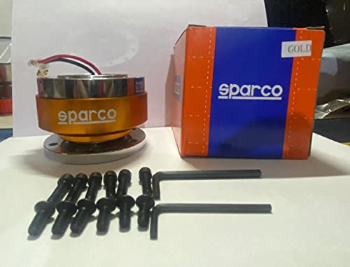 Image of SPARCO Universal Steering Wheel Ball Quick Release Boss Kit Hub Lock Joint Quick Release Hub Steering (Gold-SPARCO Quick Release Boss Kit Hub)