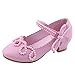 YOSICIL Scarpe da Bambino per Le Ragazze Cute Perla Bambini Piccoli Scarpe per Le Ragazze Antiscivolo Classico Bambini Principessa Scarpe Tacco Alto