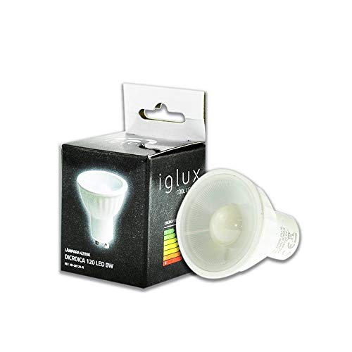 IGLUX Ampoule dichroïque XD-08120-F, 8 W, GU10, 5500oK, Angle 120, 690 lumens, IP 20