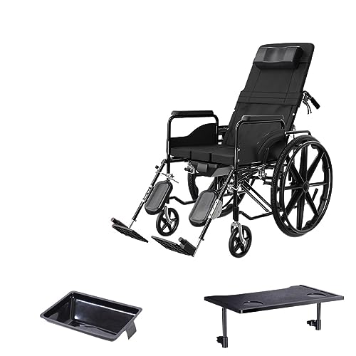 軽量車椅子 折りたたみ軽高齢者 麻痺特別高齢者 トイレ付 小型歩行車 (塗装済みフレーム一体型ホイール オックスフォード生地フル寝モデル(吊り脚昇降+油圧調整可能))