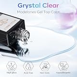 Modelones Top Coat Semi Permanent, 2 szt., 15 ml, bez wipe top coat, półtrwały żelowy lakier do paznokci, UV/LED, bardzo błyszczący, długotrwały