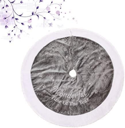 BESTOYARD Christmas Tree Skirts Grey Tree Skirt Mat for Holiday Christmas Xmas Decorations 90cm