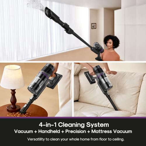 Eureka ReactiSense 350W Anti-Tangle Cordless Stick Vacuum, NEC440BK | Floor Sense + React, Up to 60-Min, Lightweight, Anti-Allergen HEPA, Swivel Steering, For Pet Hair, Hard Floors & Carpets - image 7