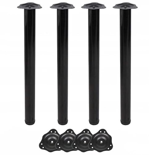 STOLMET 4X Tischbeine Höhenverstellbar Metall Schreibtischbeine 710 mm Schwarz
