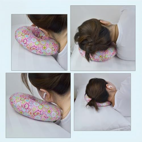 Elitecran Donut-Kissen mit Loch, Piercing-Kissen für Seitenschläfer, Piercing Kissen Ohrkissen Rundes, Donut Kissen Gegen Ohrenschmerzen, Rundes Baumwoll-Piercing-Kissen