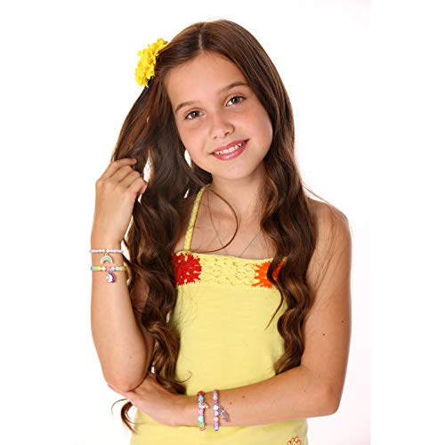 15 Pieces Colorful Unicorn Bracelets Rainbow Beaded Bracelets Heart Bow Beaded Bracelet For Girls Boys Kids Toddler Birthday Holiday Party Favors (Romantic Style) #TOP5