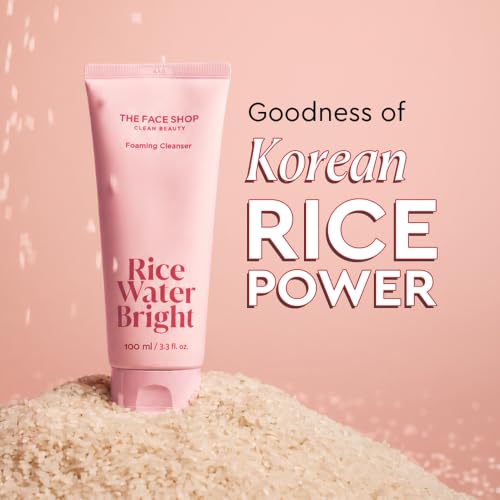 Image of The Face Shop Rice Water Bright Foaming Face Wash 100ml | Face Wash for Glowing Skin | Cleanser for Uneven Skin Tone | Korean Skin Care, For All Skin Types, Vegan