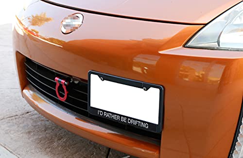Ijdmtoy Red Track Racing Style Tow Hook Ring Compatible With 2003-2004 Nissan 350Z Z33 Fairlady Z, Made Of Lightweight Aluminum #TOP4