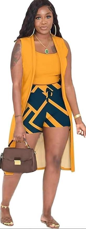Batehif Womens 3 Piece Shorts Lounge Set Airport Travel Vacation Outfits Matching Casual Cardigan and Vest