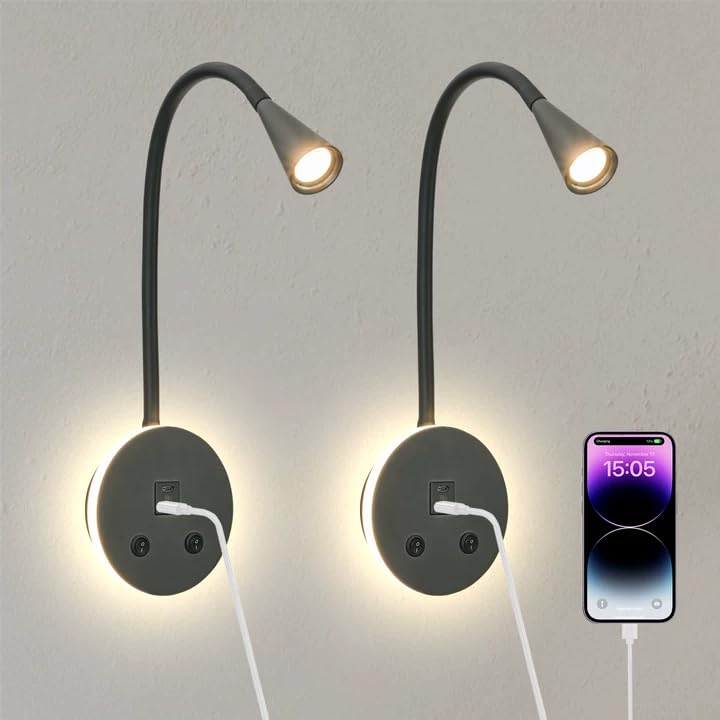 MOLUOLA LIGHTING 2-Pack Headboard Reading Light