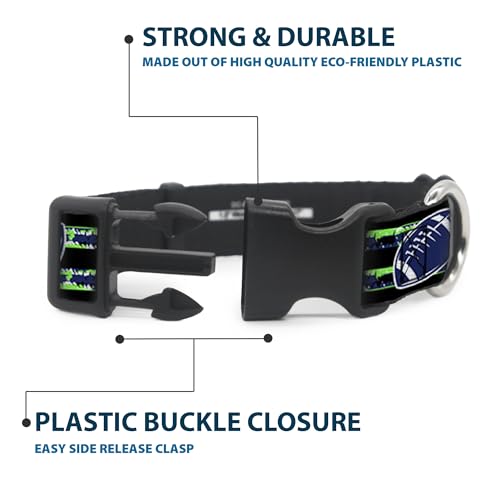 Collar de clip Buckle Down para evitar tirones con diseño de casco de fútbol a rayas 5