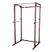 Best Fitness Power Rack - 14-Gauge Steel Home Gym with 500lb Capacity, Chin Bar, 23 Adjustable Safety Bars, Optional LAT & Dip Attachments, Midnight Black (Red)