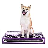 犬トイレ 犬用トイレトレー 大容量の防沫マット便器 ステンレス製犬用トイレ用トイレトレー トレーニング お手入れ簡単 子犬、大型犬、成犬に適しています (78*51*8cm,紫)
