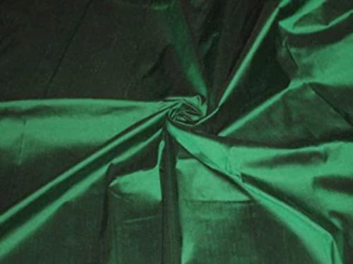 Soie Dupioni vert émeraude 137,2 cm tissu soie naturelle au mètre