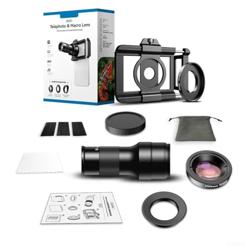 Teleobjetivo 150mm 6X para móvil con clip de aluminio negro 4