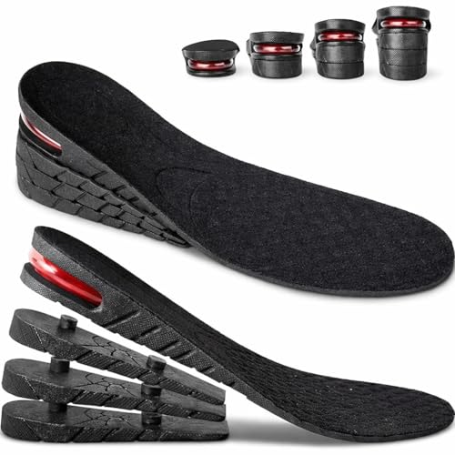 Image of High Density Memory Foam Height Insoles for Men & Women | Anti-Fatigue Shoe Inserts | Heel Pain Relief, Arch Support & Shock Absorption | Soft Breathable Comfortable Insoles for Daily Use, Sports & Work (US 7-12) (Black)