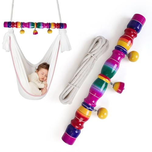 Image of SGNS Traditional Wooden Thottil Kambu (Multicolour)