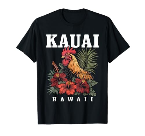 Kauai Hawaii Pollo Hawaii Flores Hawaianas Vintage Camiseta