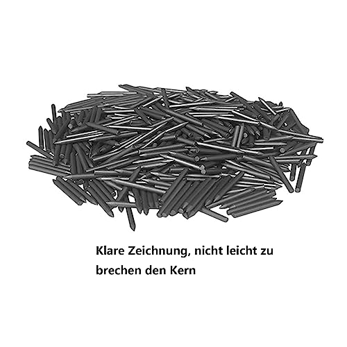 WUDQIJI Zirkelersatzminen Zirkelminen 500 Stück Φ2mm 2cm Lang Zirkel Ersatzminen Ersatz Bleiminen für Zirkel Kompass Mine Refills Zirkelmine mit Bleistiftspitzer für Zeichnung Geometrie