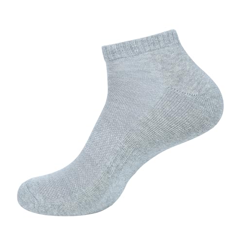 Image of Womens Cushioned Ankle Socks, Low Cut Breathable Casual Super Soft, Multi Color Options Size 4-7, 6-9 (US, Numeric, 4, 7, Regular, Regular, 6, Black, Grey)
