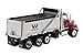 Diecast Masters Western Star 4700 SF Dump Truck Metallic Red with Silver Body 1/50 Diecast Model