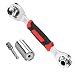 Produktbild YLX Schraubenschlüssel 8 in 1 Steckschlüssel Multifunktionsschlüssel Werkzeug mit 360 Grad Drehkopf & Steckschlüssel Multi Funktions Handwerkzeuge 7-19mm, Universal Möbel Auto Reparatur (Rot)