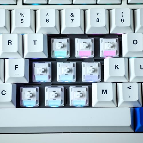 Interruptor linear White Fox v2 para teclado mecânico de jogos, interruptores silenciosos pré-lubrif