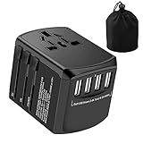 Universal Reiseadapter Reisestecker Weltweit 224+ Ländern 4500W Fast Charge Travel Adapter Stromadapter mit USB und AC Steckdosenadapter Internationaler Reiseadapter für USA Europa UK Malediven Usw