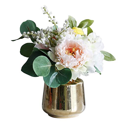 Fleurs artificielles pivoines sous vase décoration de table maison et mariage