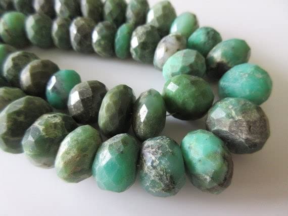Chrysoprase perles rondelles facettées 13mm 18mm pierre naturelle brute