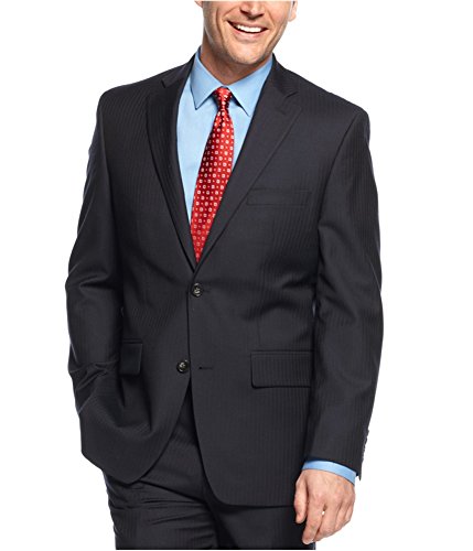 Greg Norman Mens Herringbone Two Button Blazer Jacket, Blue, 40 Regular