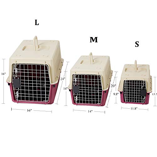 Dporticus Portable Pet Airline Box,Outdoor Portable Cage Carrier Suitable For Dogs Cats Rabbits Hamsters Etc,Three Size #TOP4