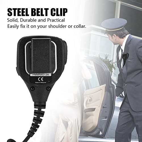 Handmikrofon, Lautsprecher Mikrofon, 3,5-mm-Kopfhörerbuchse Lautsprechermikrofon Talkie Radio Handmikrofon Walkie-Talkie-Mikrofon mit Stahl Gürtelclip
