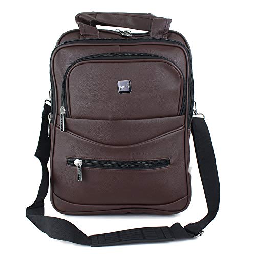 Mochila Transversal Para Notebook Couro Sintético (Marrom)