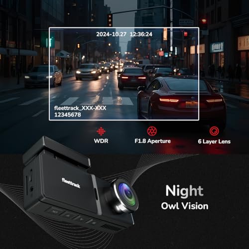 Image of Fleettrack Car DashCam (Front Only) | 4k with HDR Imaging | 3.2 inch IPS Screen | F1.8 Large Aperture | in-Built GPS Logger | Night Owl Vision | Voice Control, WiFi | Parking Mode | Upto 128GB Supported