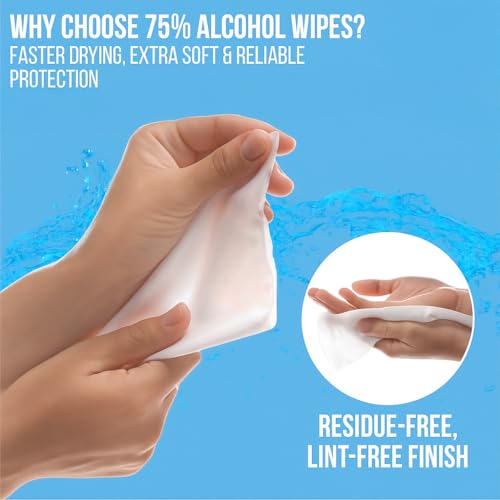 advanced large 75 alcohol hand sanitizing wipes 4 packs of 50 200 wipes - each wipe size 634 x 834