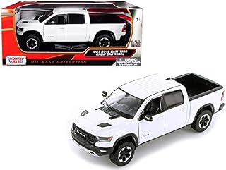 StarSun Depot New 2019 Dodge Ram 1500 Crew Cab Rebel Pickup Truck White 1/24 Diecast Model Car by Motormax