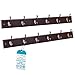 BirdRock Home Hook Coat and Hat Rack - 2 Pack - 6 Hooks - 27 Inches - Wall Mount - Decorative Home Storage - Entryway Foyer Hallway Bathroom Bedroom Rail - Oil Rubbed Bronze Hooks - Dark Brown Pine