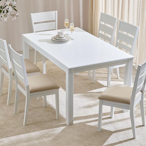 Image of Home Centre ?Wood Montoya 6-Seater Dining Table - White